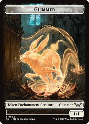 Glimmer // Spirit (0006) Double-Sided Token card from Duskmourn: House of Horror
