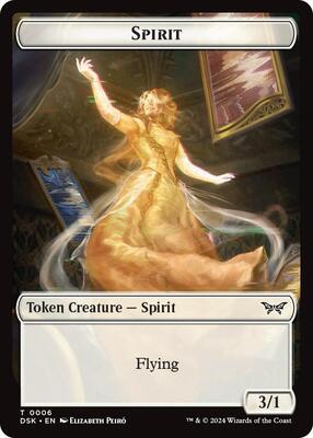 Spirit (0006) // Manifest Double-Sided Token card from Duskmourn: House of Horror
