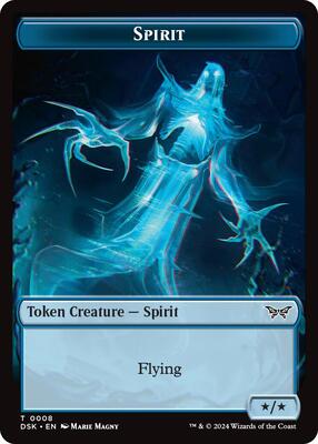 Spirit (0008) // Manifest Double-Sided Token card from Duskmourn: House of Horror