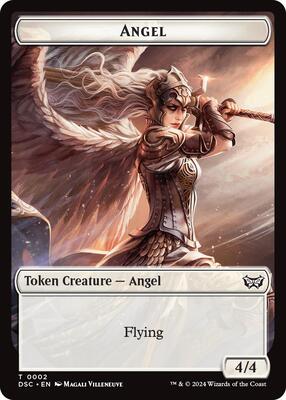 Angel // Glimmer Double-Sided Token card from Commander: Duskmourn: House of Horror
