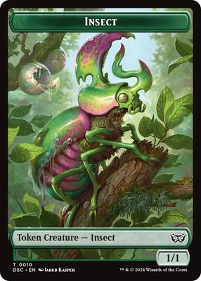 Insect (0010) // Manifest Double-Sided Token card from Commander: Duskmourn: House of Horror
