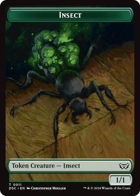Insect (0011) // Ooze (0014) Double-Sided Token card from Commander: Duskmourn: House of Horror