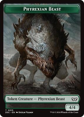 Phyrexian Beast // Manifest Double-Sided Token card from Commander: Duskmourn: House of Horror