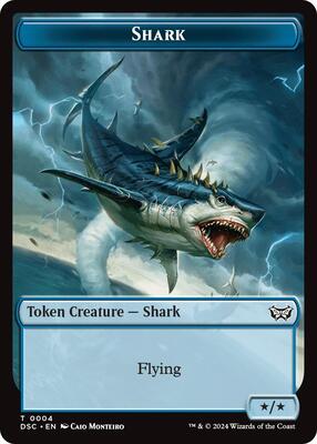 Shark // Copy Double-Sided Token card from Commander: Duskmourn: House of Horror