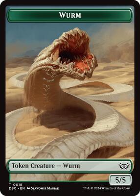Wurm (0018) // Fractal Double-Sided Token card from Commander: Duskmourn: House of Horror