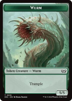 Wurm (0019) // Manifest Double-Sided Token card from Commander: Duskmourn: House of Horror