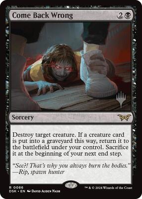 Come Back Wrong (0086) card from Promo Pack: Duskmourn: House of Horror