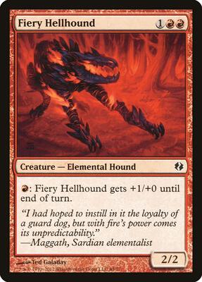 Fiery Hellhound card from Duel Decks: Venser vs. Koth