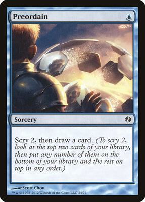 Preordain card from Duel Decks: Venser vs. Koth