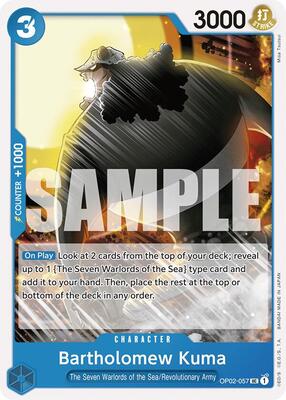 Bartholomew Kuma card from Starter Deck 17: BLUE Donquixote Doflamingo