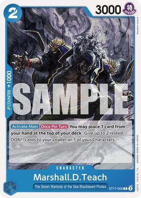 Marshall.D.Teach card from Starter Deck 17: BLUE Donquixote Doflamingo
