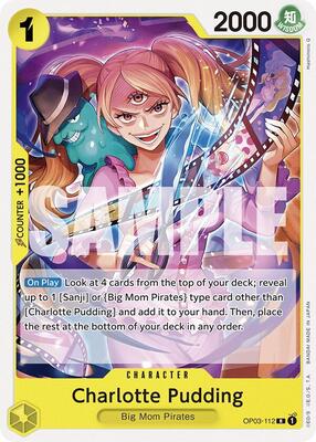 Charlotte Pudding (OP03-112) card from Starter Deck 20: YELLOW Charlotte Katakuri