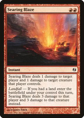 Searing Blaze card from Duel Decks: Venser vs. Koth