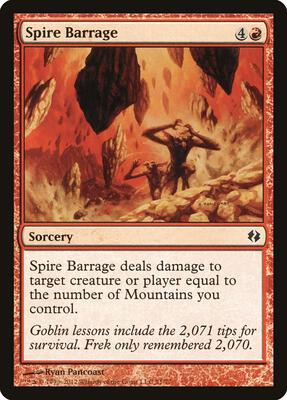 Spire Barrage card from Duel Decks: Venser vs. Koth