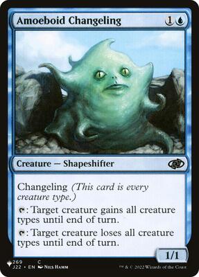 Amoeboid Changeling (J22) card from The List Reprints