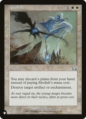 Abolish card from The List Reprints