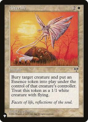 Afterlife card from The List Reprints