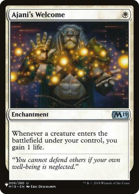 Ajani's Welcome card from The List Reprints