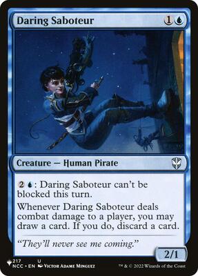 Daring Saboteur card from The List Reprints