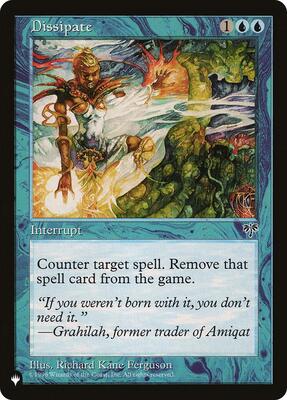 Dissipate card from The List Reprints