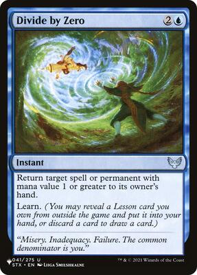 Divide by Zero card from The List Reprints