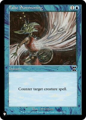 False Summoning card from The List Reprints