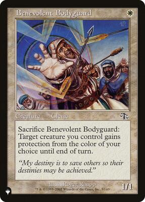 Benevolent Bodyguard card from The List Reprints