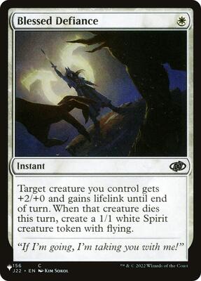 Blessed Defiance card from The List Reprints