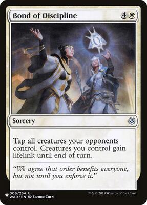 Bond of Discipline card from The List Reprints