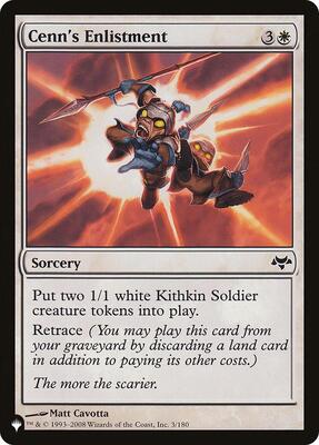 Cenn's Enlistment card from The List Reprints