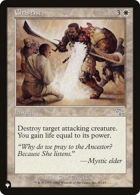 Chastise card from The List Reprints