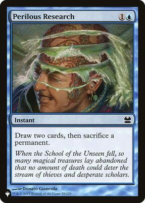 Perilous Research card from The List Reprints