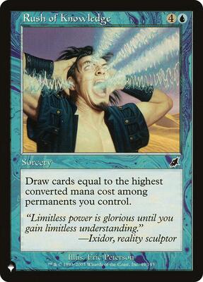 Rush of Knowledge card from The List Reprints