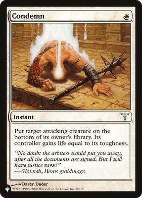 Condemn card from The List Reprints