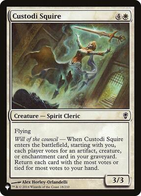Custodi Squire card from The List Reprints