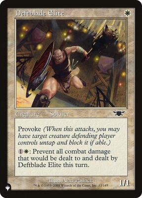 Deftblade Elite card from The List Reprints