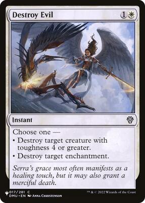 Destroy Evil card from The List Reprints