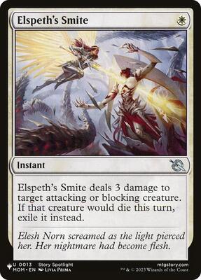 Elspeth's Smite card from The List Reprints