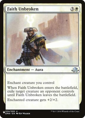 Faith Unbroken card from The List Reprints