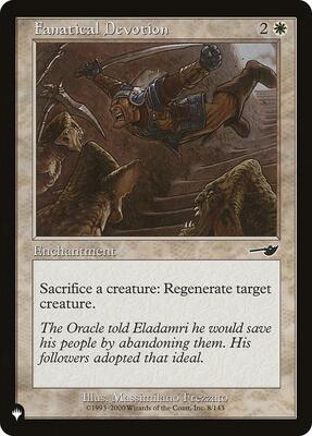Fanatical Devotion card from The List Reprints