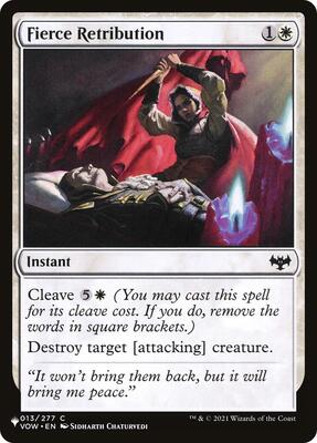 Fierce Retribution card from The List Reprints
