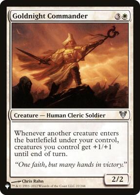 Goldnight Commander card from The List Reprints
