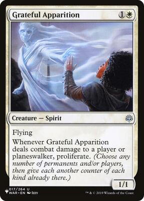 Grateful Apparition card from The List Reprints
