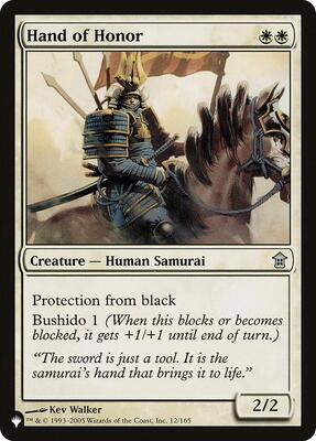 Hand of Honor card from The List Reprints