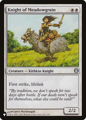Knight of Meadowgrain card from The List Reprints