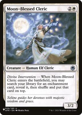Moon-Blessed Cleric card from The List Reprints