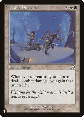 Noble Purpose card from The List Reprints