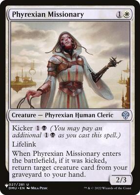 Phyrexian Missionary card from The List Reprints