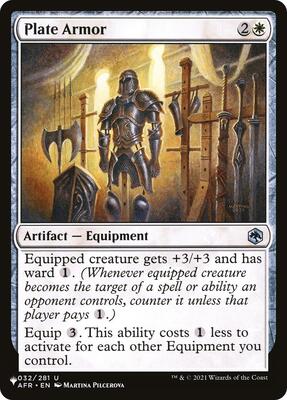Plate Armor card from The List Reprints