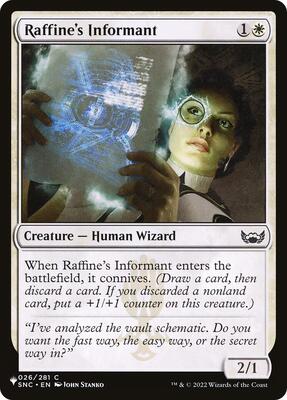 Raffine's Informant card from The List Reprints